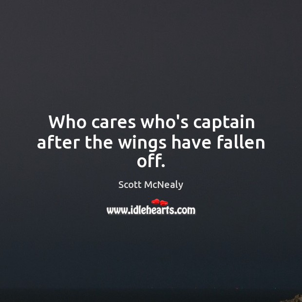Who cares who’s captain after the wings have fallen off. Scott McNealy Picture Quote