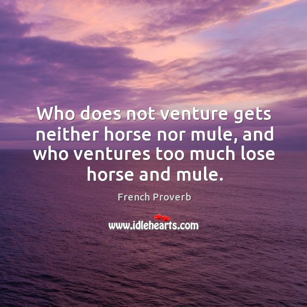 Who does not venture gets neither horse nor mule French Proverbs Image