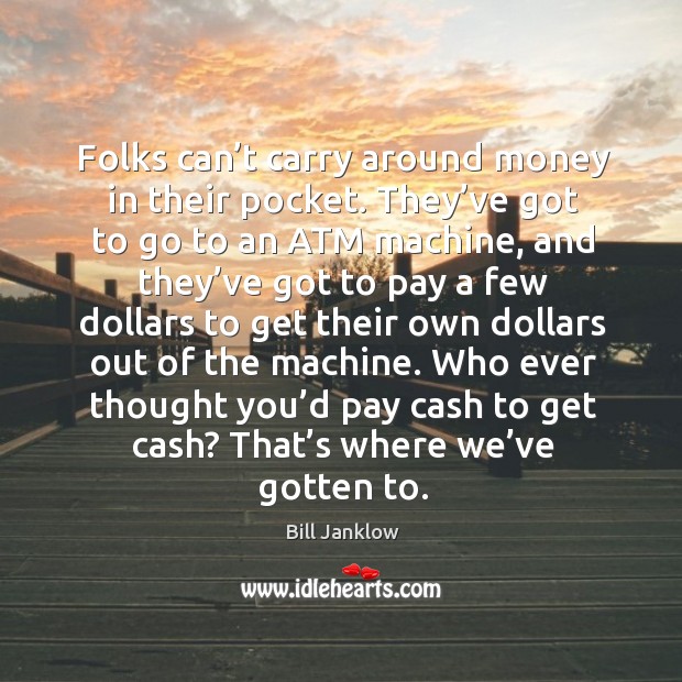 Who ever thought you’d pay cash to get cash? that’s where we’ve gotten to. Image