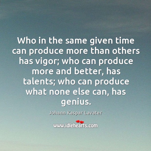 Who in the same given time can produce more than others has vigor; Image
