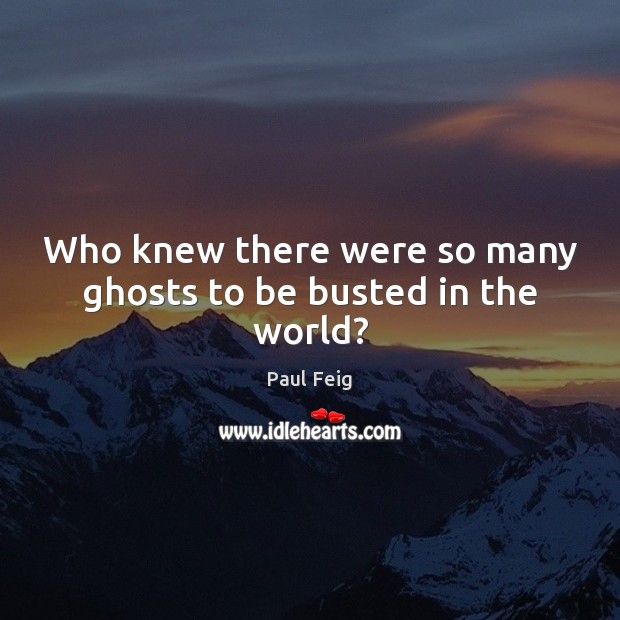 Who knew there were so many ghosts to be busted in the world? Paul Feig Picture Quote