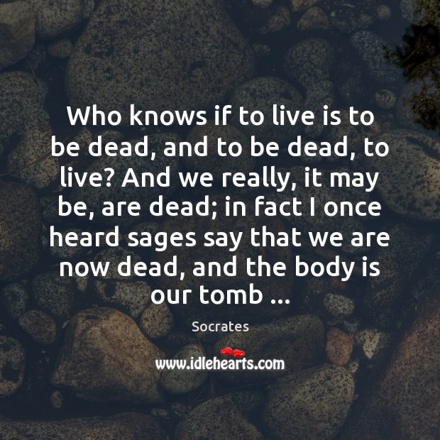 Who knows if to live is to be dead, and to be Image