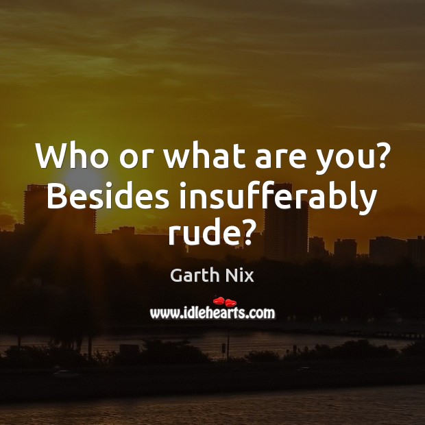 Who or what are you? Besides insufferably rude? Image