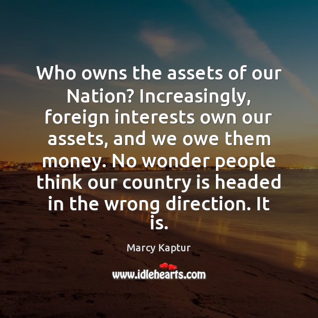 Who owns the assets of our Nation? Increasingly, foreign interests own our Image