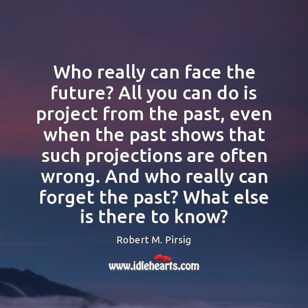 Who really can face the future? All you can do is project Robert M. Pirsig Picture Quote