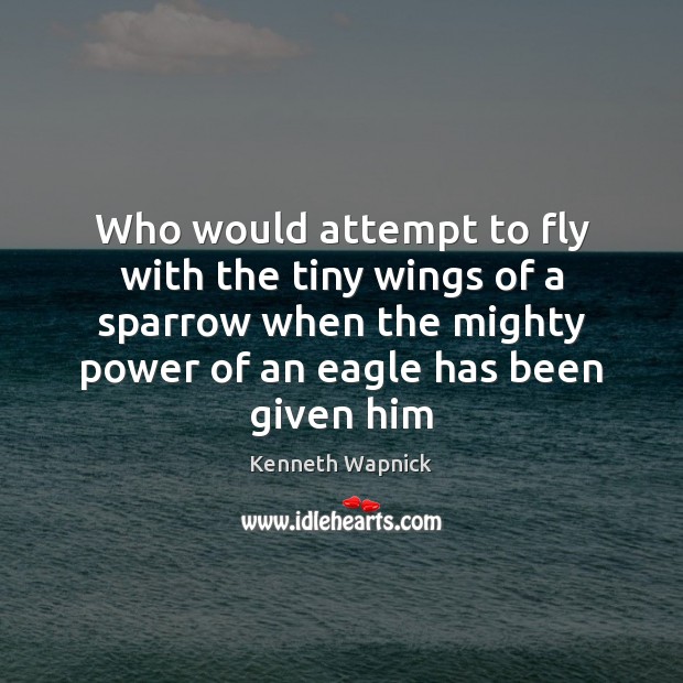 Who would attempt to fly with the tiny wings of a sparrow Kenneth Wapnick Picture Quote