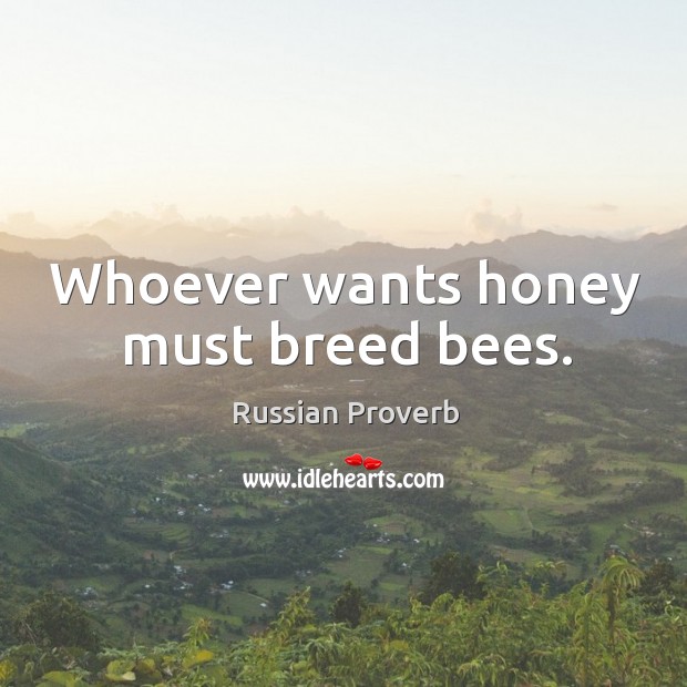 Whoever wants honey must breed bees. Russian Proverbs Image