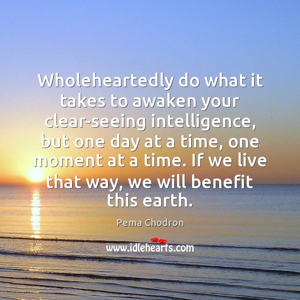 Wholeheartedly do what it takes to awaken your clear-seeing intelligence, but one Pema Chodron Picture Quote