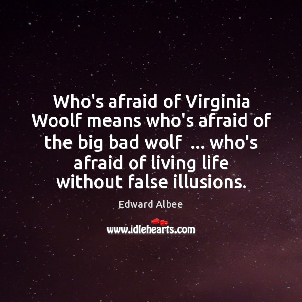 Who’s afraid of Virginia Woolf means who’s afraid of the big bad Edward Albee Picture Quote