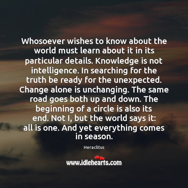 Whosoever wishes to know about the world must learn about it in Knowledge Quotes Image