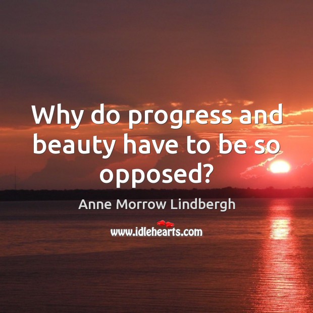 Why do progress and beauty have to be so opposed? Image