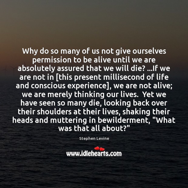 Why do so many of us not give ourselves permission to be Stephen Levine Picture Quote