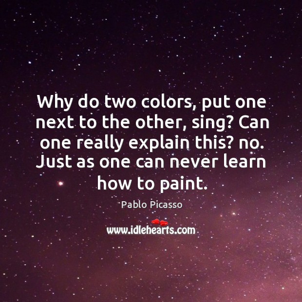 Why do two colors, put one next to the other, sing? can one really explain this? Image
