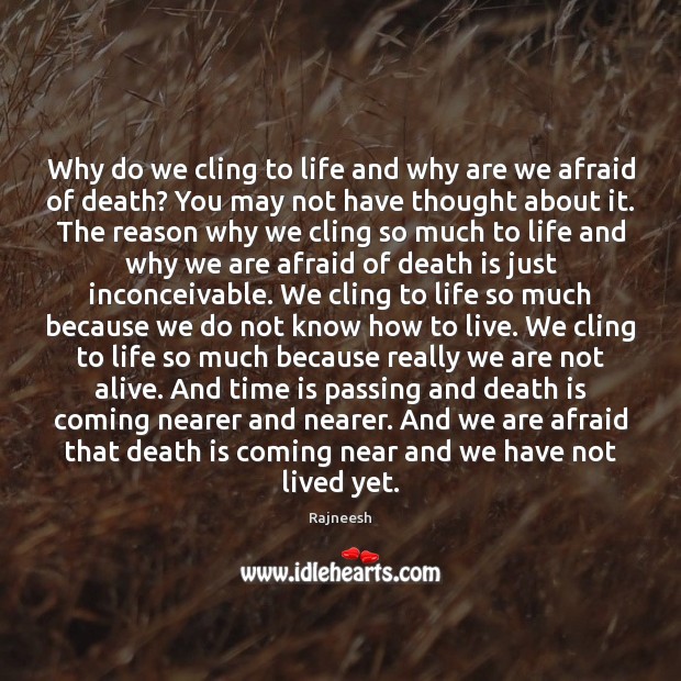 Why do we cling to life and why are we afraid of Image