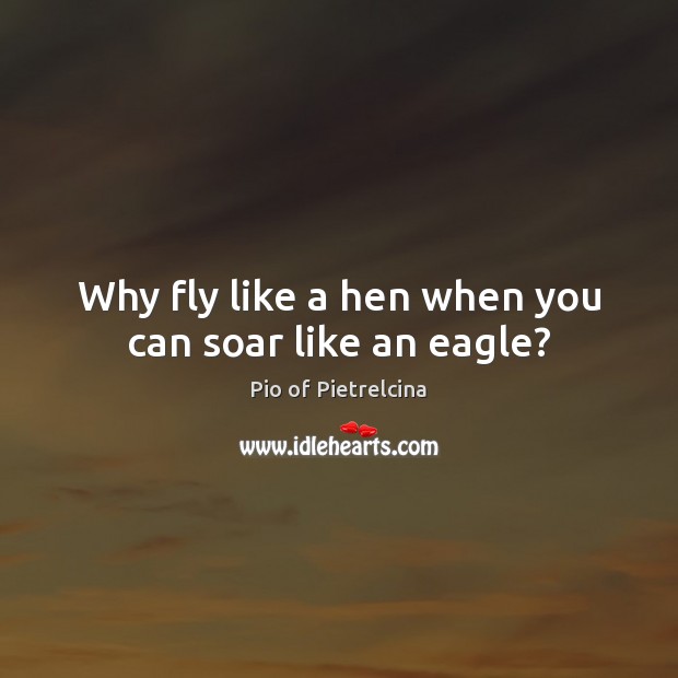 Why fly like a hen when you can soar like an eagle? Pio of Pietrelcina Picture Quote