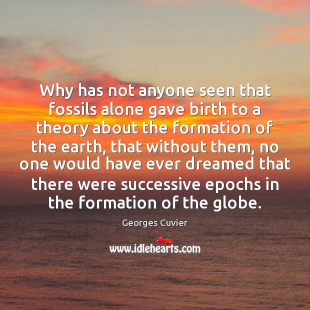 Why has not anyone seen that fossils alone gave birth to a 