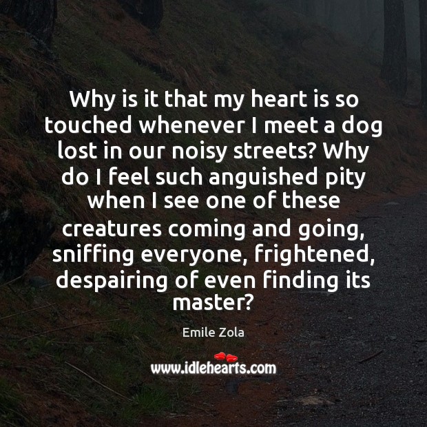 Why is it that my heart is so touched whenever I meet Emile Zola Picture Quote