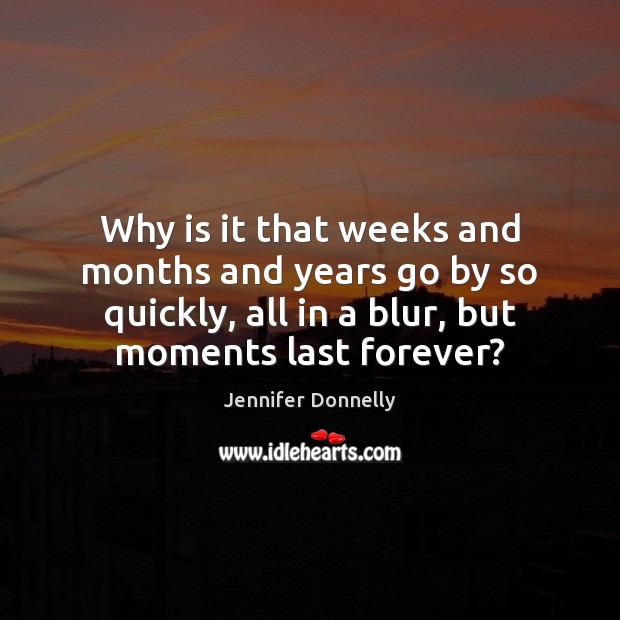 Why is it that weeks and months and years go by so Jennifer Donnelly Picture Quote
