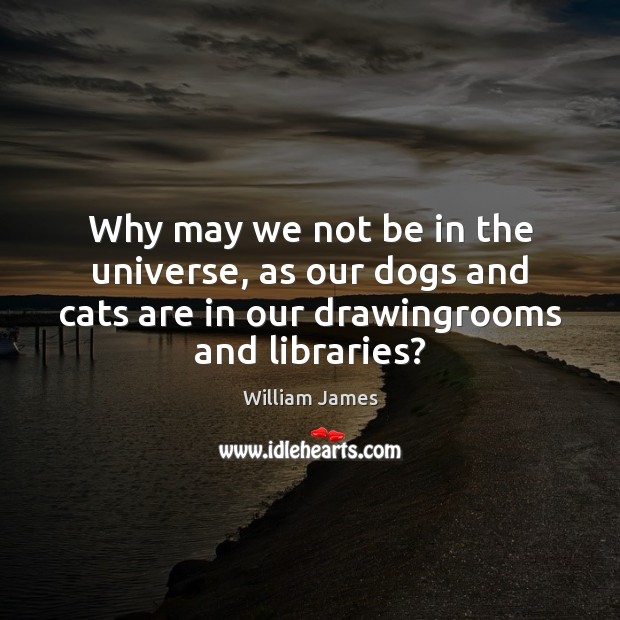 Why may we not be in the universe, as our dogs and William James Picture Quote