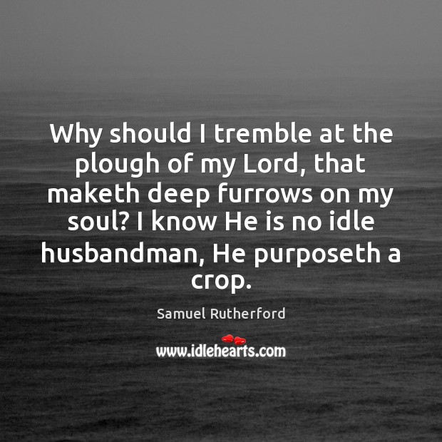 Why should I tremble at the plough of my Lord, that maketh Image