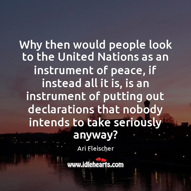 Why then would people look to the United Nations as an instrument Image