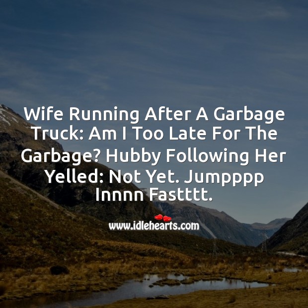 Wife running Funny Messages Image