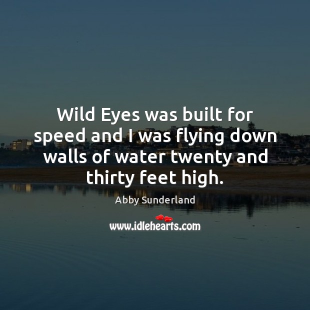 Wild Eyes was built for speed and I was flying down walls Abby Sunderland Picture Quote