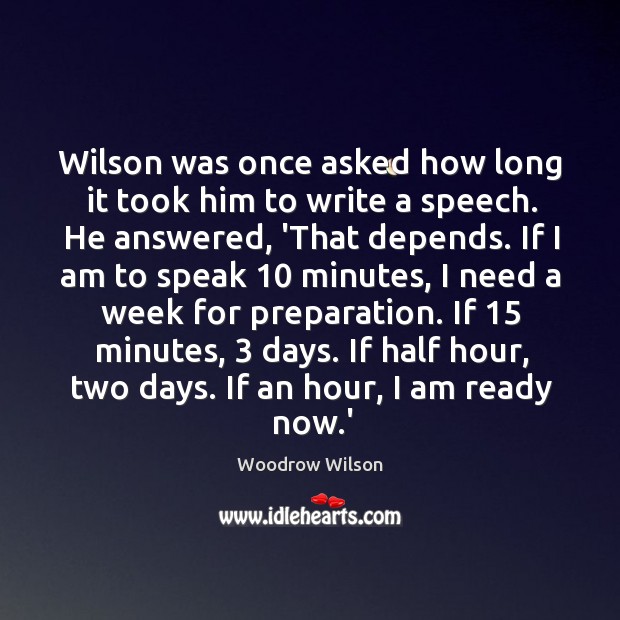 Wilson was once asked how long it took him to write a Image