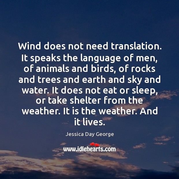 Wind does not need translation. It speaks the language of men, of Jessica Day George Picture Quote