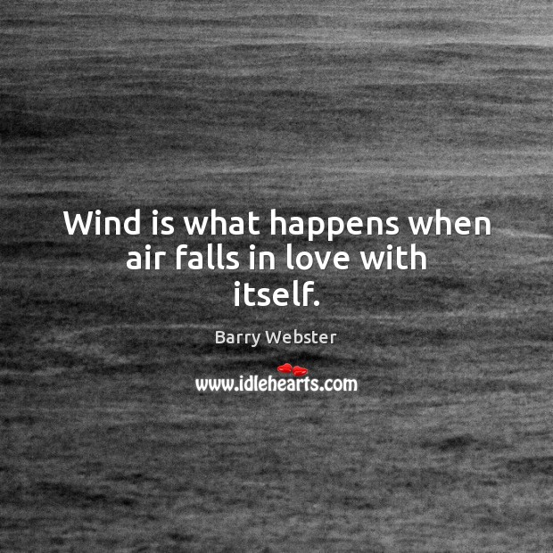 Wind is what happens when air falls in love with itself. Barry Webster Picture Quote