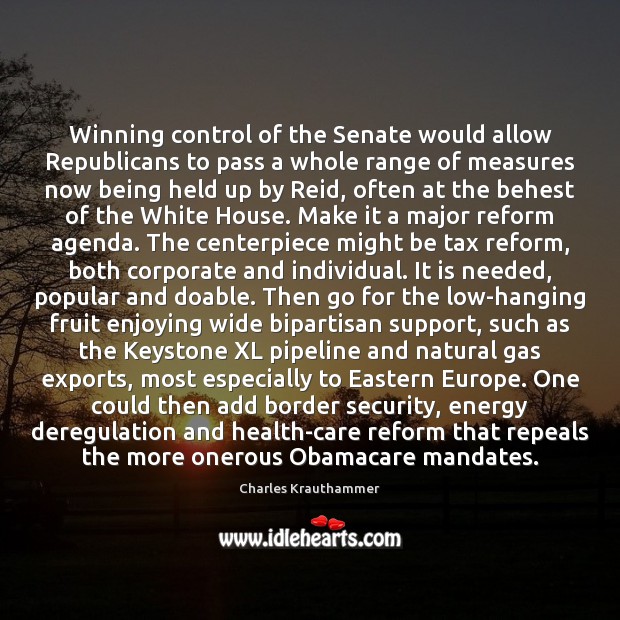 Winning control of the Senate would allow Republicans to pass a whole Image