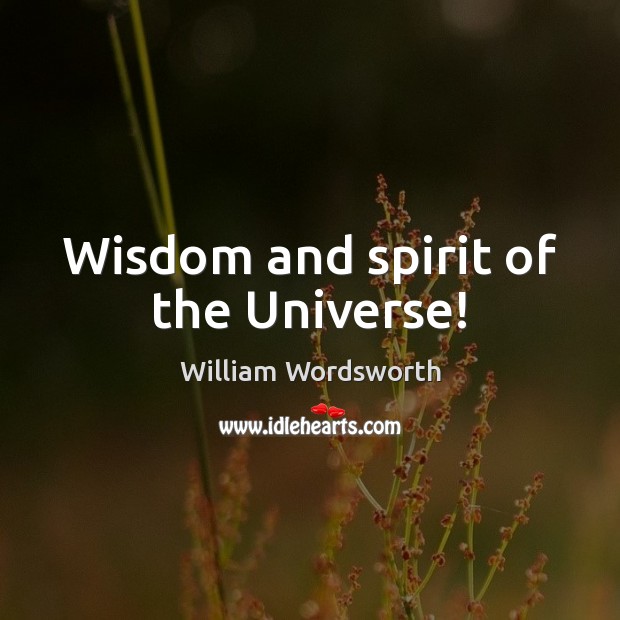 Wisdom and spirit of the Universe! William Wordsworth Picture Quote
