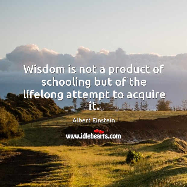 Wisdom is not a product of schooling but of the lifelong attempt to acquire it. Image