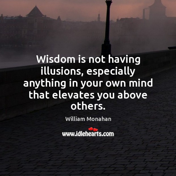 Wisdom is not having illusions, especially anything in your own mind that William Monahan Picture Quote