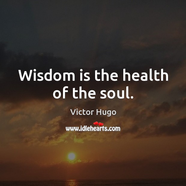 Wisdom is the health of the soul. Image