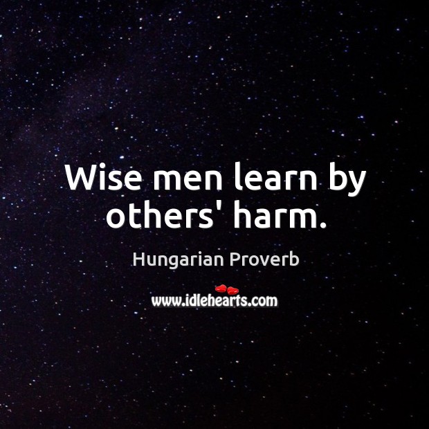Wise men learn by others’ harm. Hungarian Proverbs Image