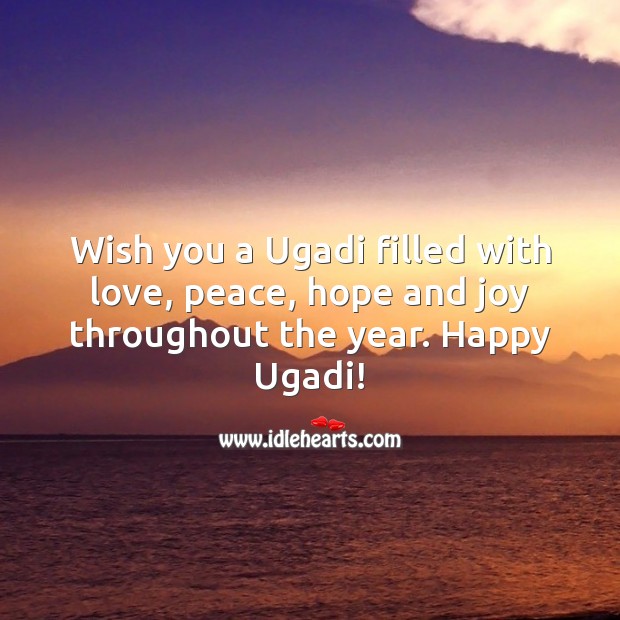 Wish you a Ugadi filled with love, peace, hope and joy throughout the year. Ugadi Messages Image