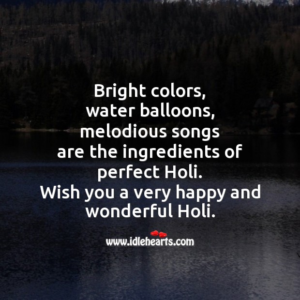 Wish you a very happy and wonderful holi. Holi Messages Image