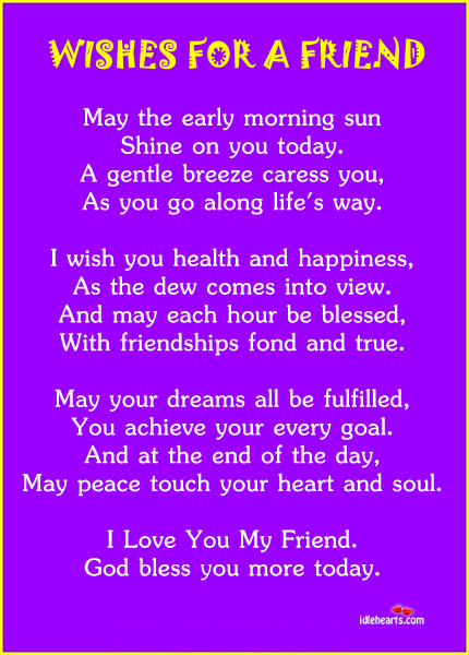 Wishes for a friend Health Quotes Image