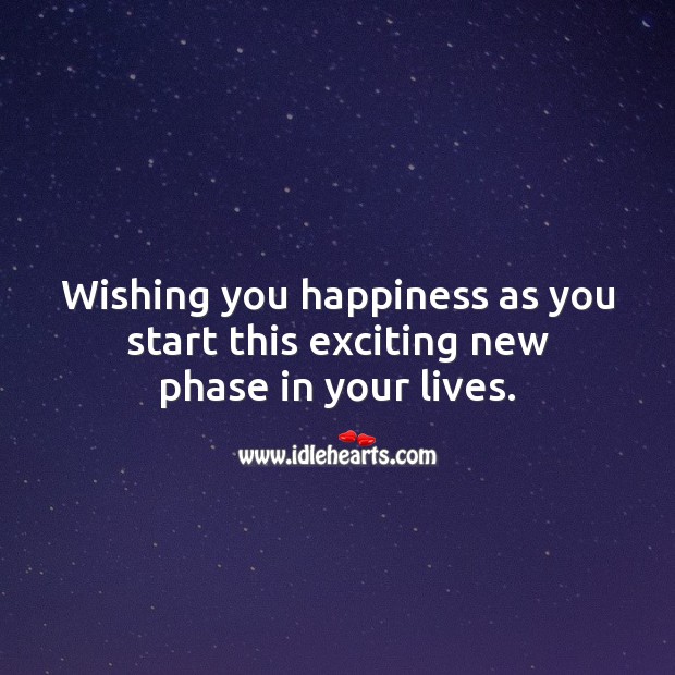 Wishing you happiness as you start this exciting new phase in your lives. Wishing You Messages Image