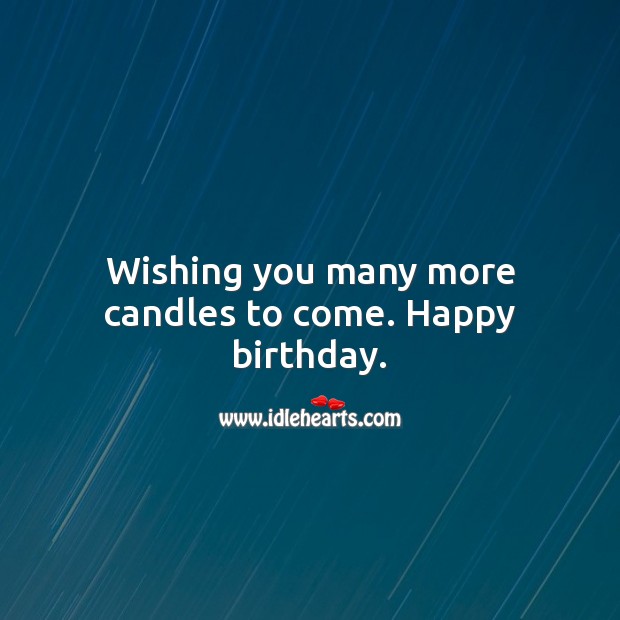 Wishing you many more candles to come. Happy birthday. Image