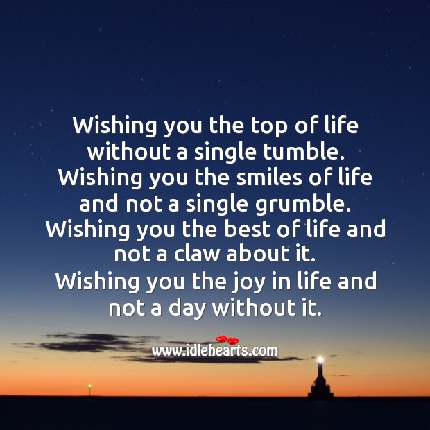 Wishing you the best of life Smile Messages Image