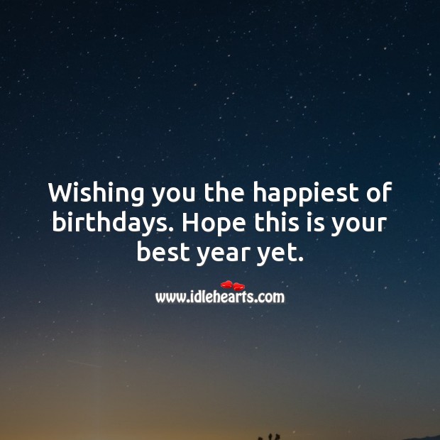 Wishing you the happiest of birthdays. Hope this is your best year yet. Happy Birthday Wishes Image