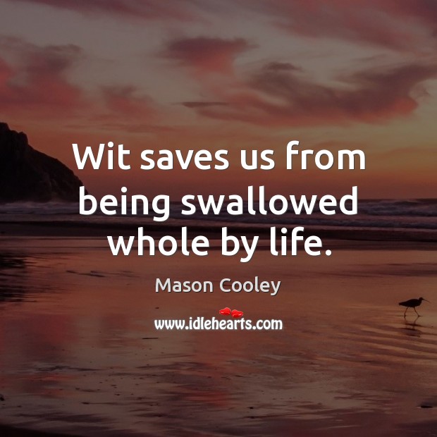 Wit saves us from being swallowed whole by life. Image