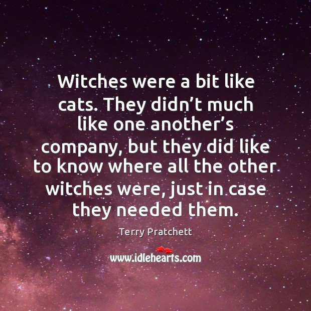 Witches were a bit like cats. They didn’t much like one Image