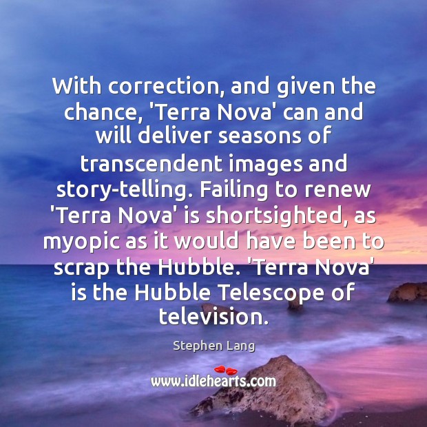 With correction, and given the chance, ‘Terra Nova’ can and will deliver Image