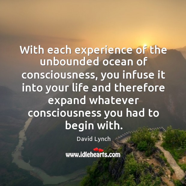 With each experience of the unbounded ocean of consciousness, you infuse it Image