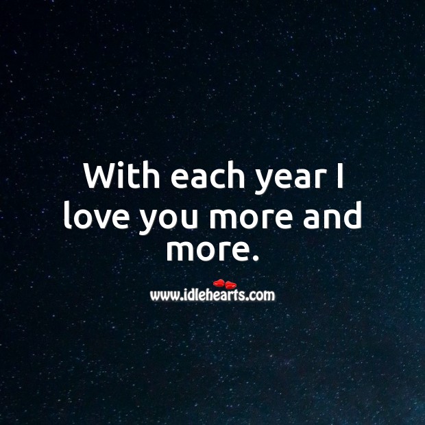 With each year I love you more and more. Happy Birthday Messages Image
