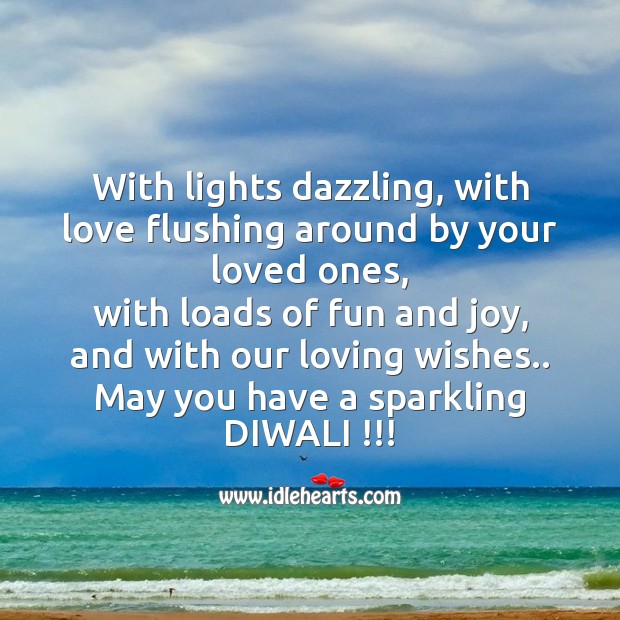 With lights dazzling, with love flushing Diwali Messages Image