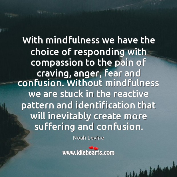 With mindfulness we have the choice of responding with compassion to the Noah Levine Picture Quote